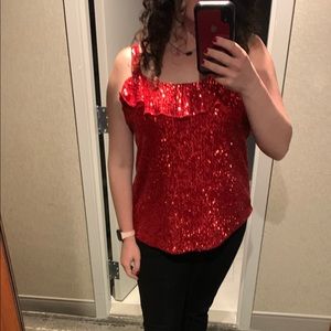 Red sparkly cami